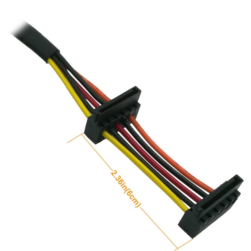 COMeap SATA Power Cable for Dell OptiPlex Series 3020 5040 7020 9020, Motherboard ATX Mini 8 Pin to 2X Right-Angle SATA Hard Drive HDD Power Adapter 14.5in(37cm) - Image 3